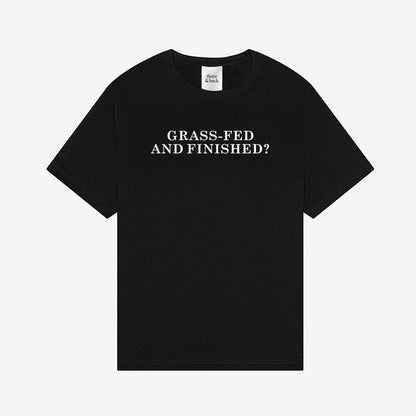 GRASS-FED AND FINISHED? - Unisex Heavyweight Tee (Black)